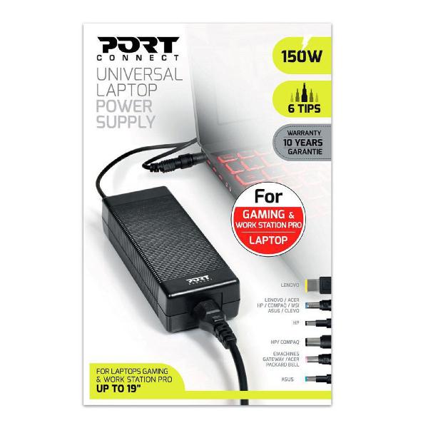 PORT DESIGNS Carregador de Portátil Universal, 150 W, Preto