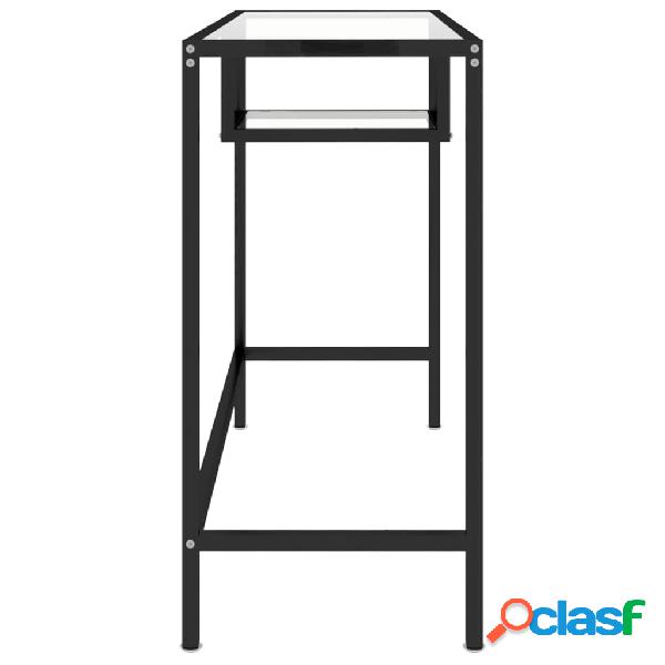vidaXL Mesa de computador vidro 100x36x74 cm transparente 3