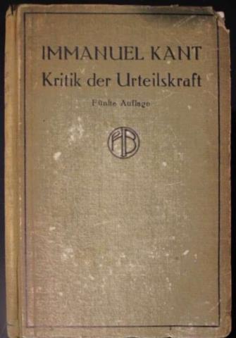 Kritik der urteilskraft, 1922 (crítica da razão pura) Kritik der urteilskraft, 1922 (crítica da razão pura)