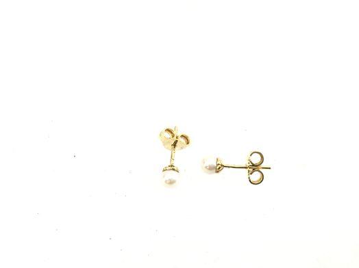 Brincos ouro 19k com pedra con perla