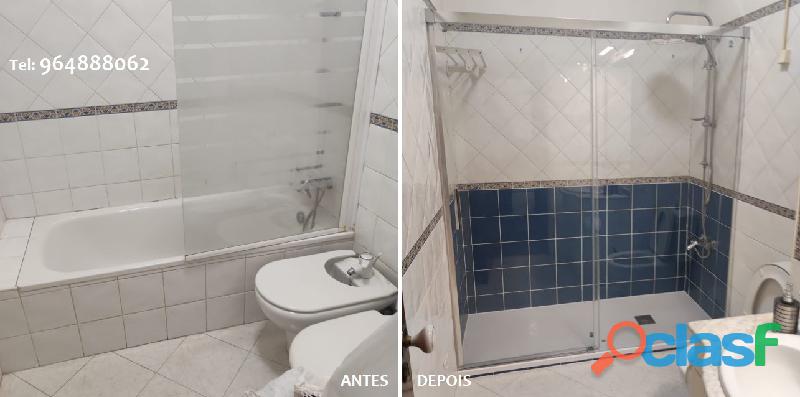 Substituição Banheira por Base de Duche 12